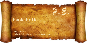 Henk Erik névjegykártya