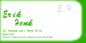 erik henk business card